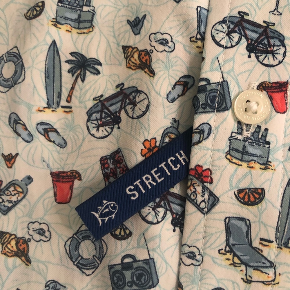 New Mens Southern Tide Go With The Float SS Sport Shirt Stretch Beach Fishing - Picture 12 of 12